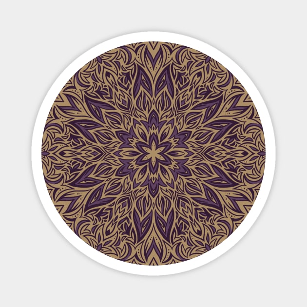 Leafy Nature Mandala Magnet by polliadesign